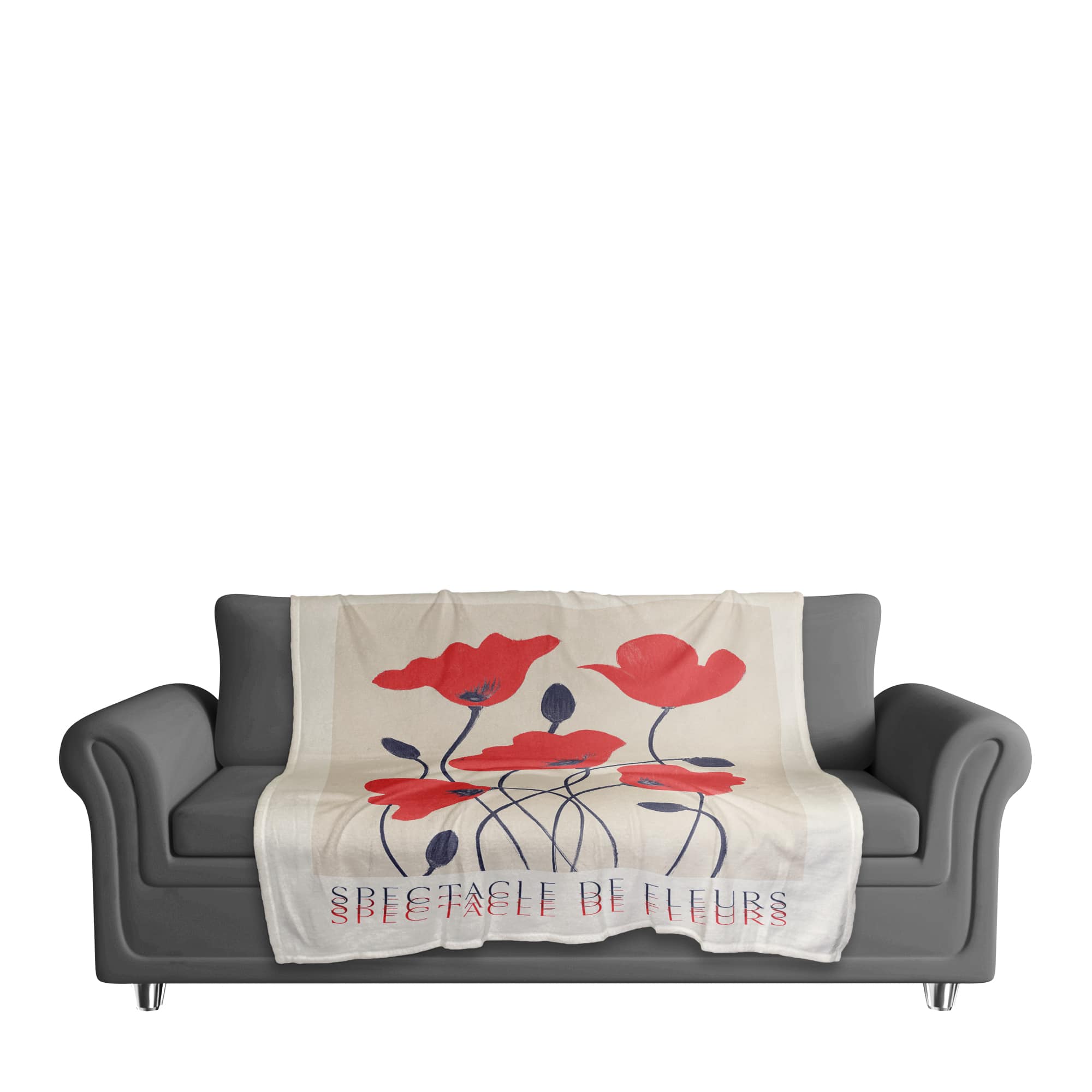 Spectacle De Fleurs 50" x 60" Coral Fleece Blanket